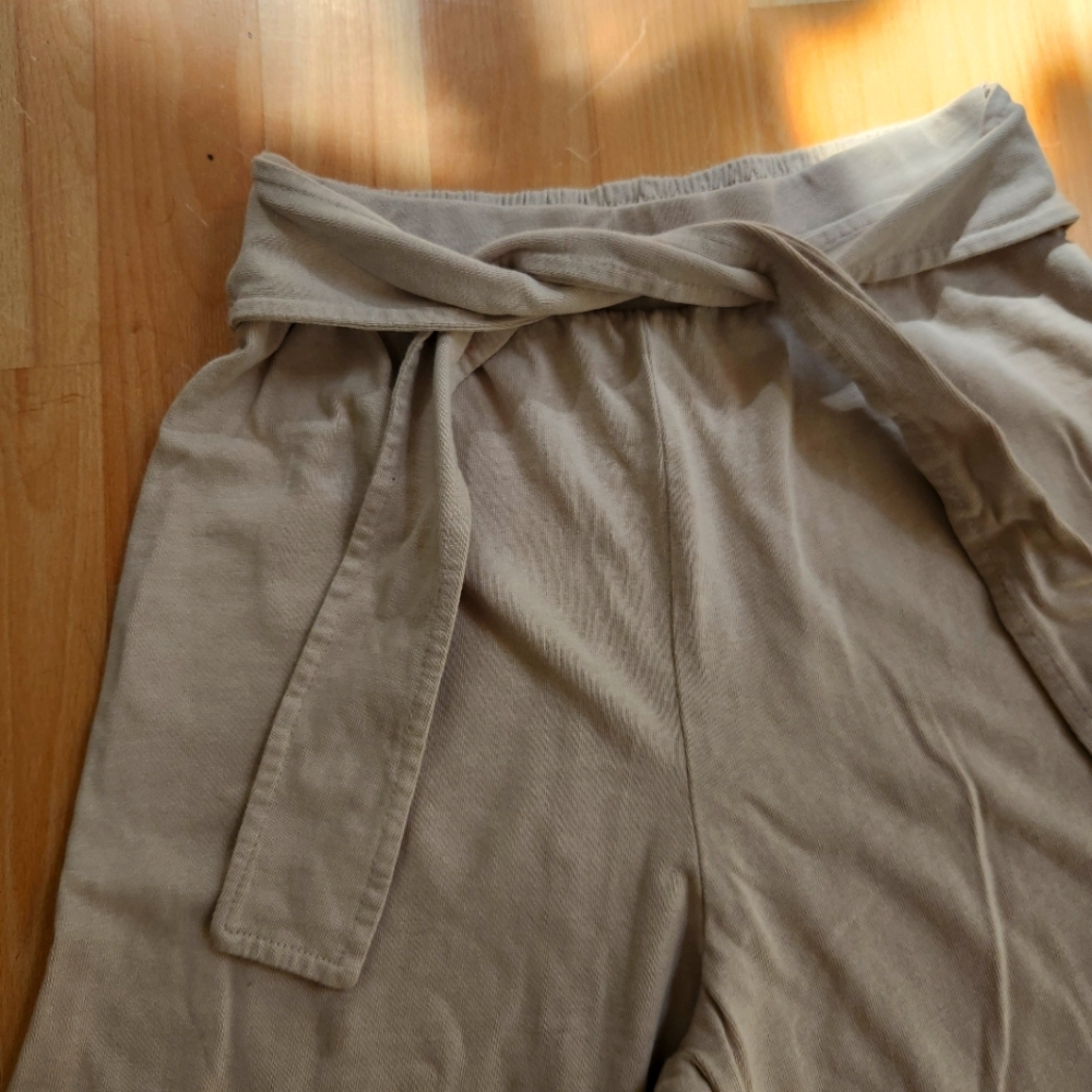 Zara Beige Tie-Waist Pants